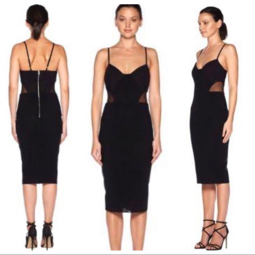 - Bec & Bridge Black Bodycon Midi Dress Size 4